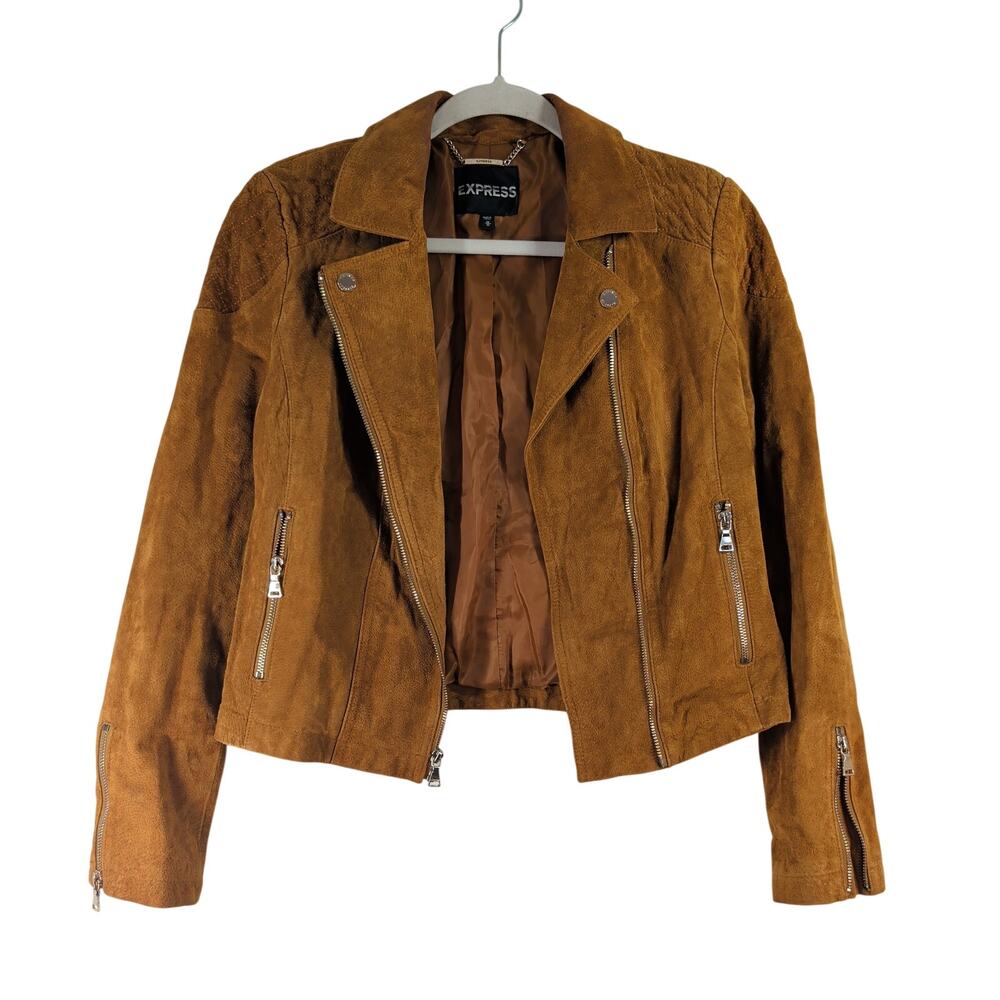 Express 100% Leather Moto Jacket, Size M